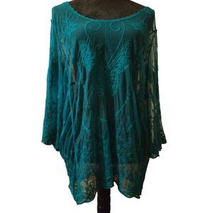 Urban Mangoz NWT M Tunic Sheer Butterfly Butterflies Fairy Grunge Embroidered